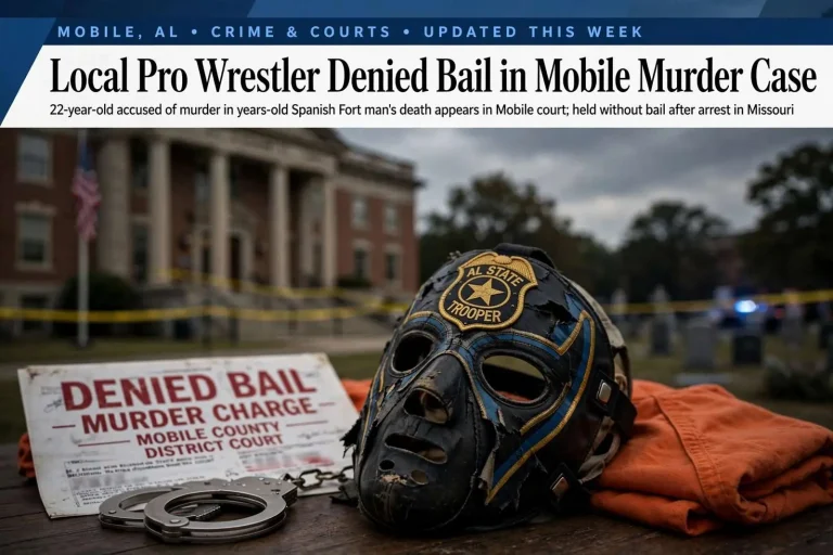 Illustration for the news story: Local Pro Wrestler Denied Bail in Mobile Murder Case