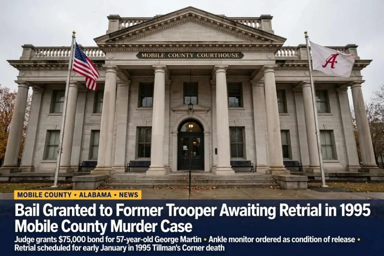 Illustration for the news story: Bail Granted to Former Trooper Awaiting Retrial in 1995 Mobile County Murder Case