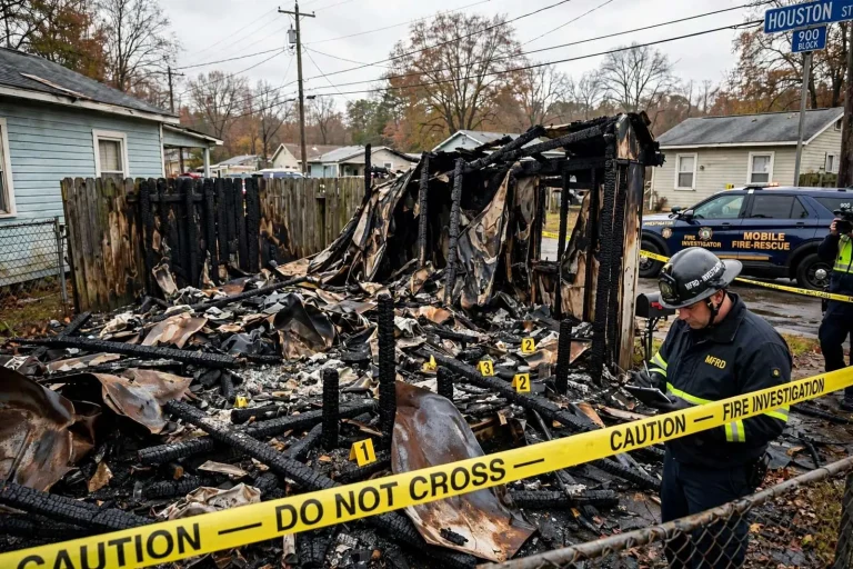 Illustration for the news story: Man Dies in Shed Fire on Mobile’s Houston Street