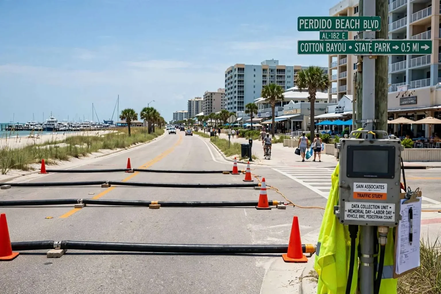 Illustration for the news story: Orange Beach Launches $103,000 Traffic Study for Beach Road Safety