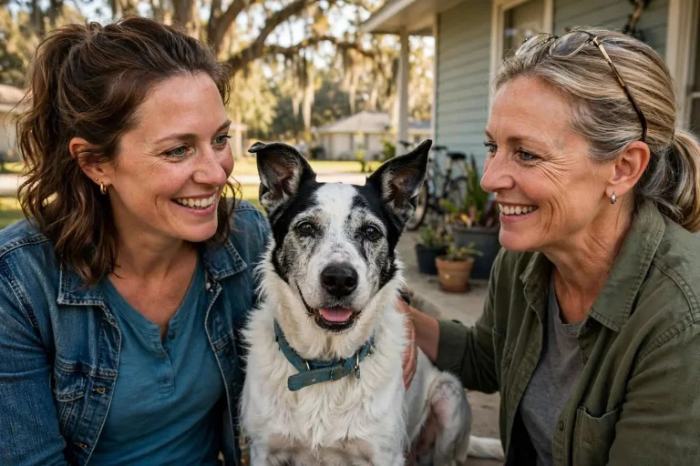 Illustration for the news story: Missing Mobile Dog’s Brief Disappearance Reunites Two Families Nine Years Later