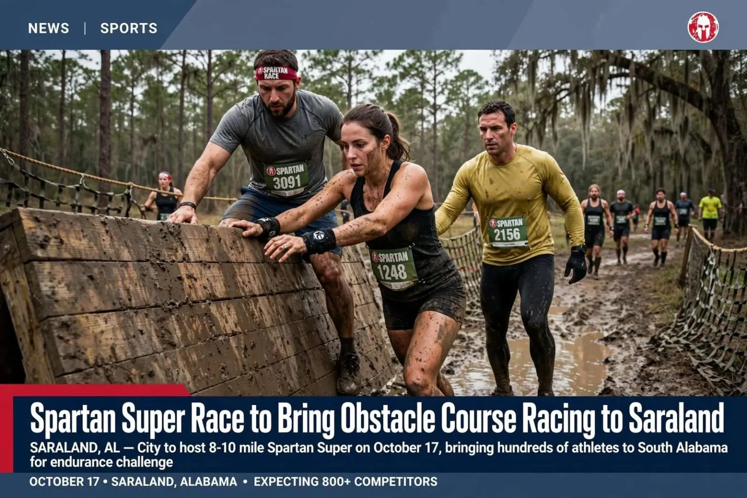 Illustration for the news story: Spartan Super Race to Bring Obstacle Course Racing to Saraland