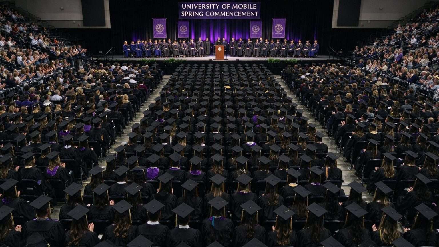 Illustration for the news story: University of Mobile Sends Off Nearly 370 Graduates at Spring Commencement