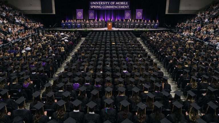 Illustration for the news story: University of Mobile Sends Off Nearly 370 Graduates at Spring Commencement