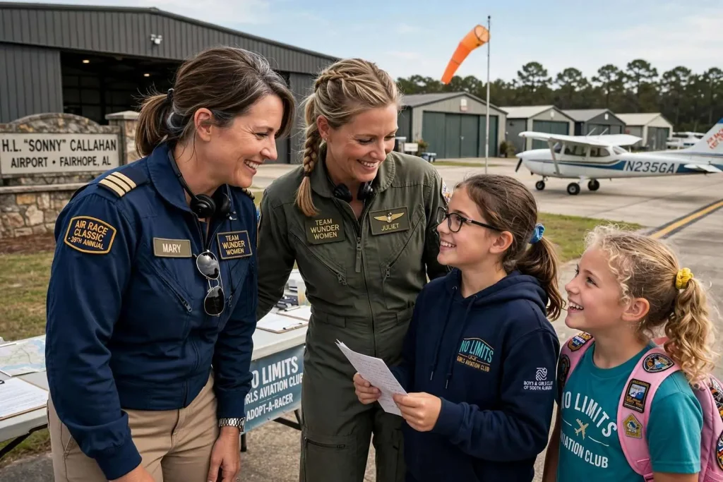 Illustration for the news story: Fairhope Welcomes Female Pilots as Local Girls’ Aviation Program Marks Milestone Year