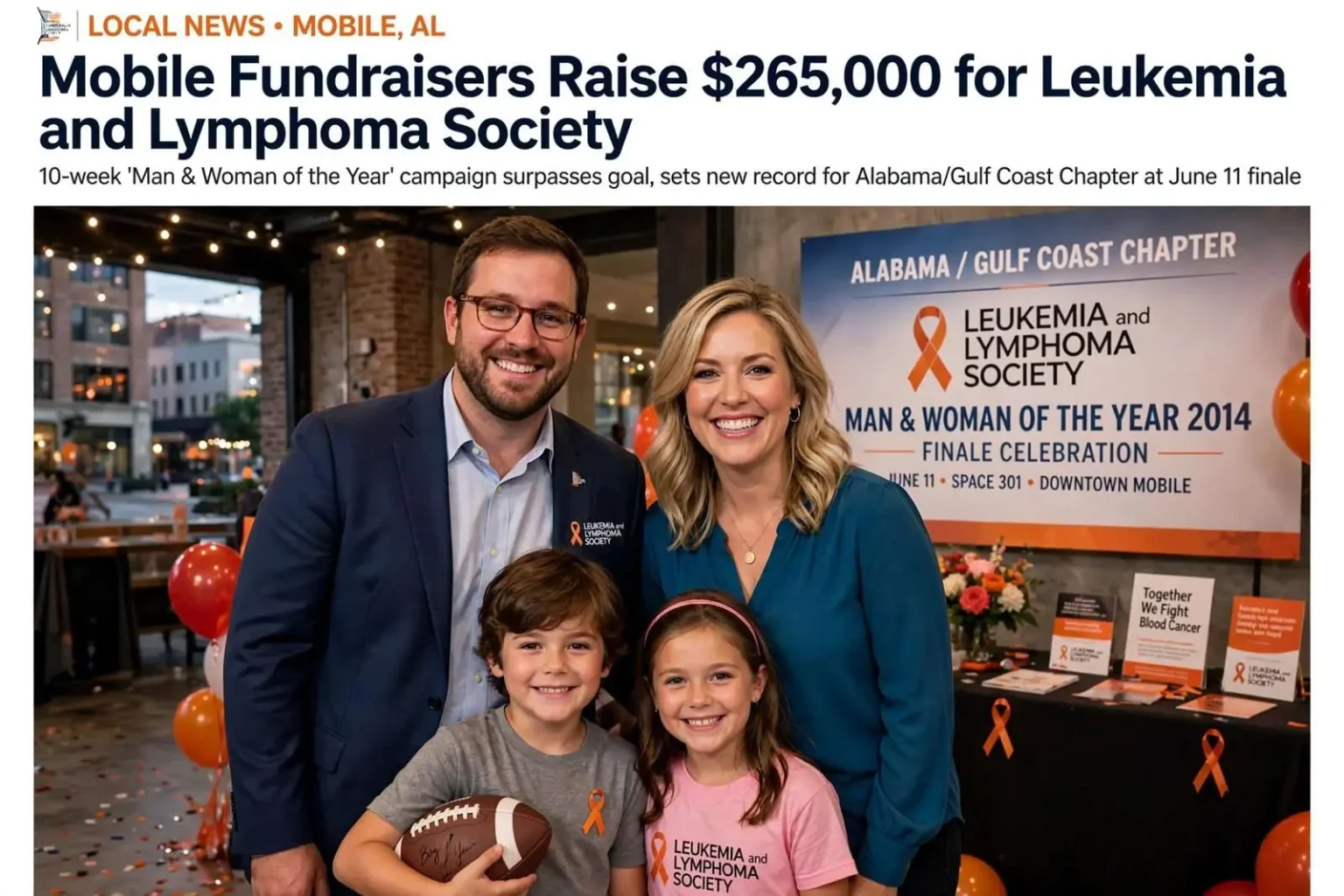 Illustration for the news story: Mobile Fundraisers Raise $265,000 for Leukemia and Lymphoma Society
