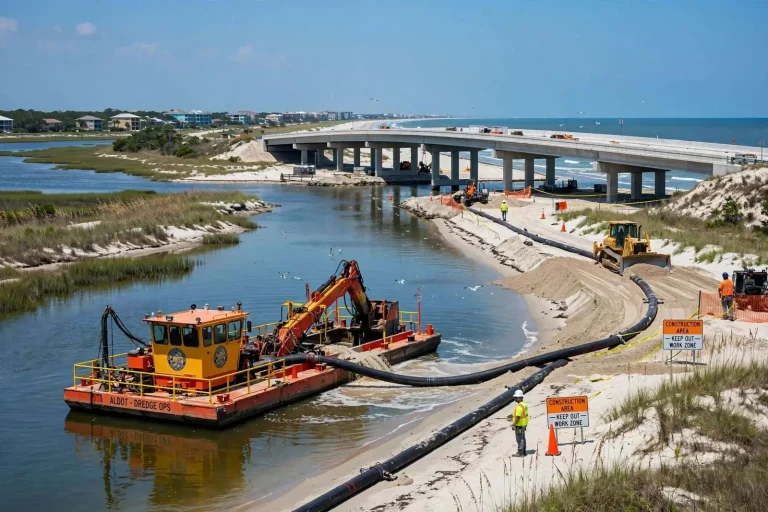 Illustration for the news story: ALDOT Begins Dredging Little Lagoon Pass in Gulf Shores