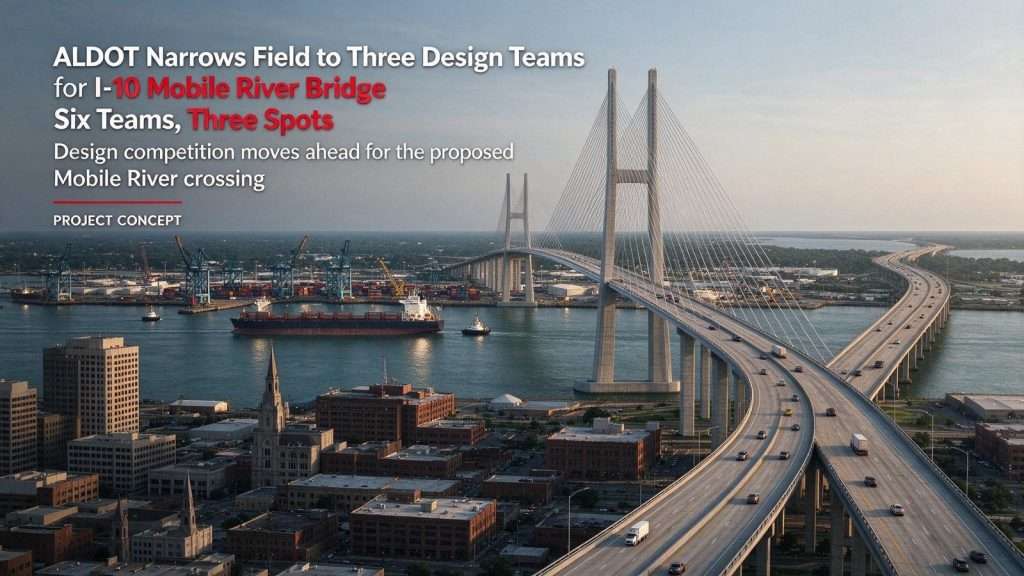 Illustration for the news story: ALDOT Narrows Field to Three Design Teams for I-10 Mobile River Bridge
