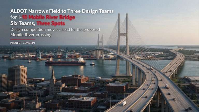 Illustration for the news story: ALDOT Narrows Field to Three Design Teams for I-10 Mobile River Bridge