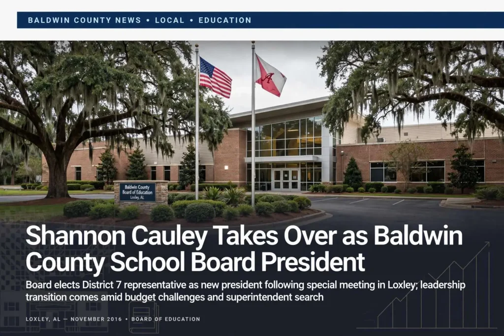 Illustration for the news story: Shannon Cauley Takes Over as Baldwin County School Board President