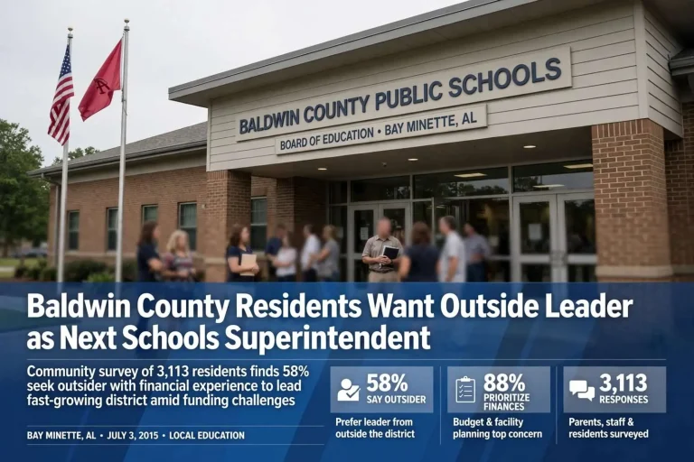 Illustration for the news story: Baldwin County Residents Want Outside Leader as Next Schools Superintendent