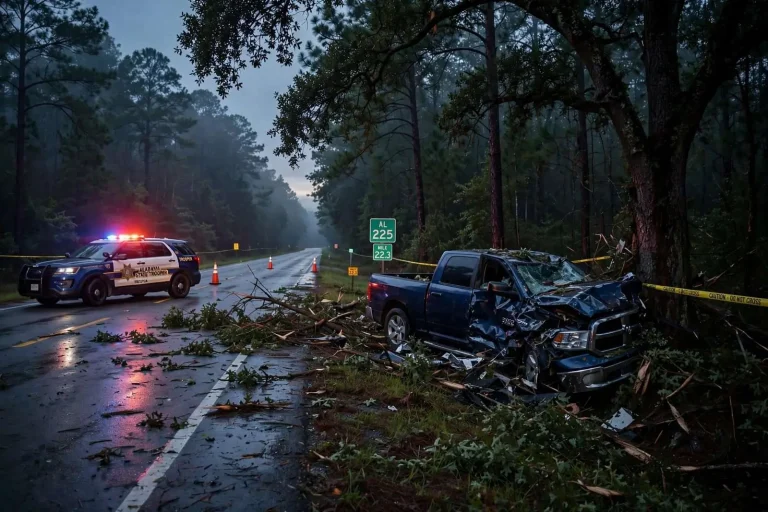 Illustration for the news story: Bay Minette Woman Killed in Early Morning Crash on Alabama 225