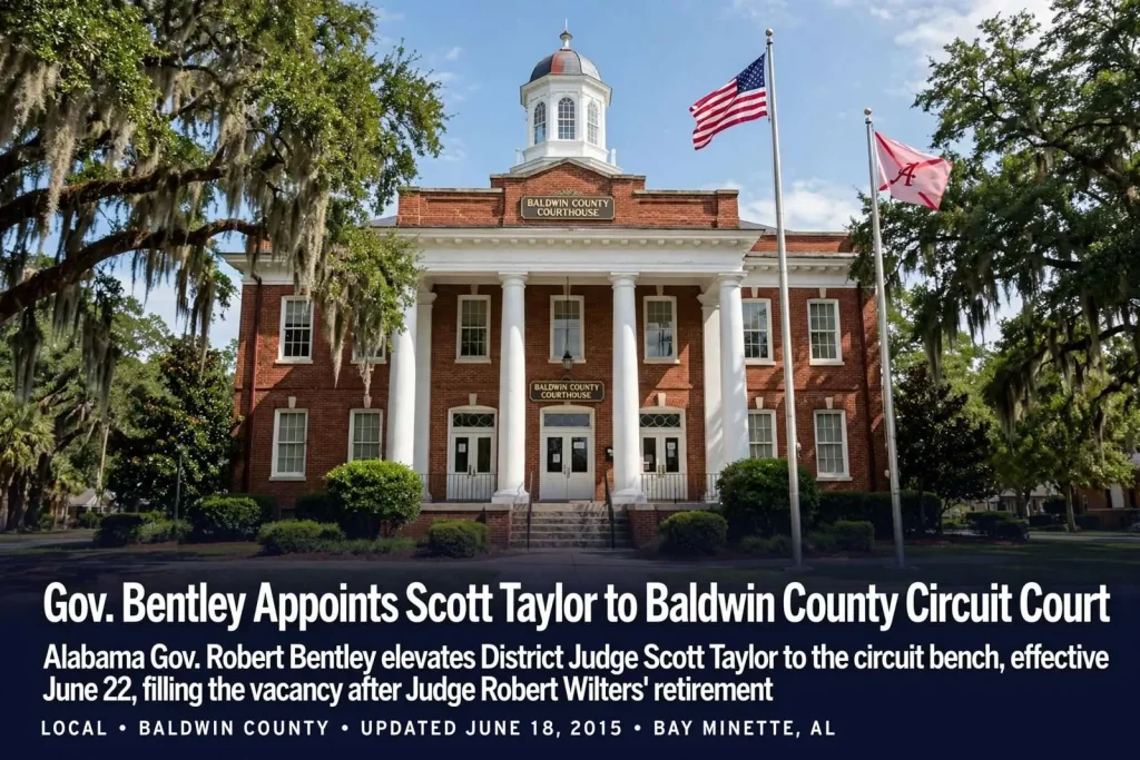 Illustration for the news story: Gov. Bentley Appoints Scott Taylor to Baldwin County Circuit Court