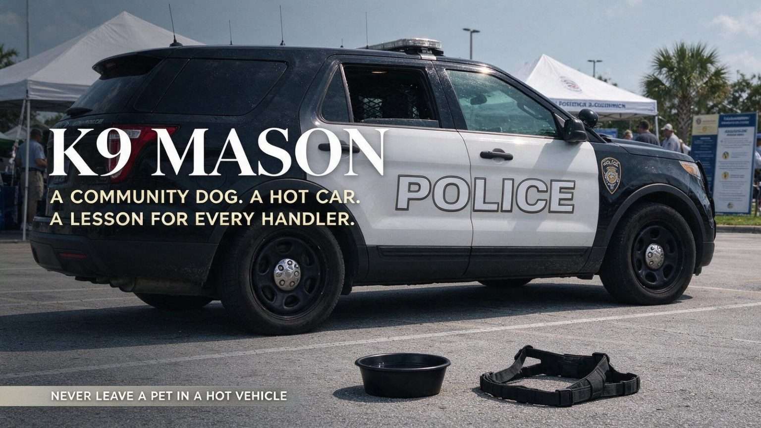 Illustration for the news story: Gulf Shores Police K9 Dies After Being Left in Hot Patrol Car