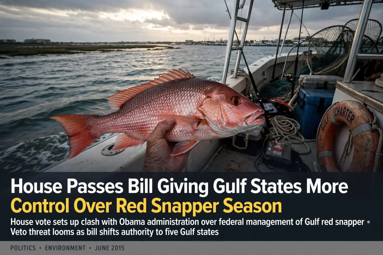 Illustration for the news story: House Passes Bill Giving Gulf States More Control Over Red Snapper Season