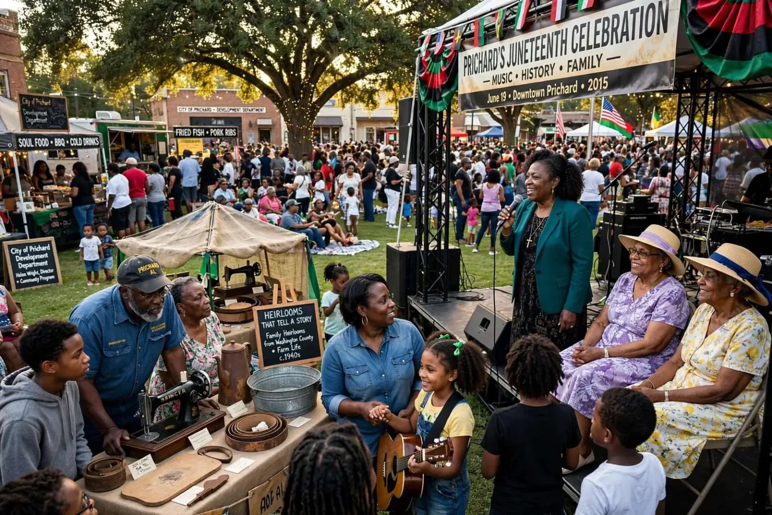 Illustration for the news story: Prichard’s Juneteenth Celebration Draws Hundreds for Music, History and Family