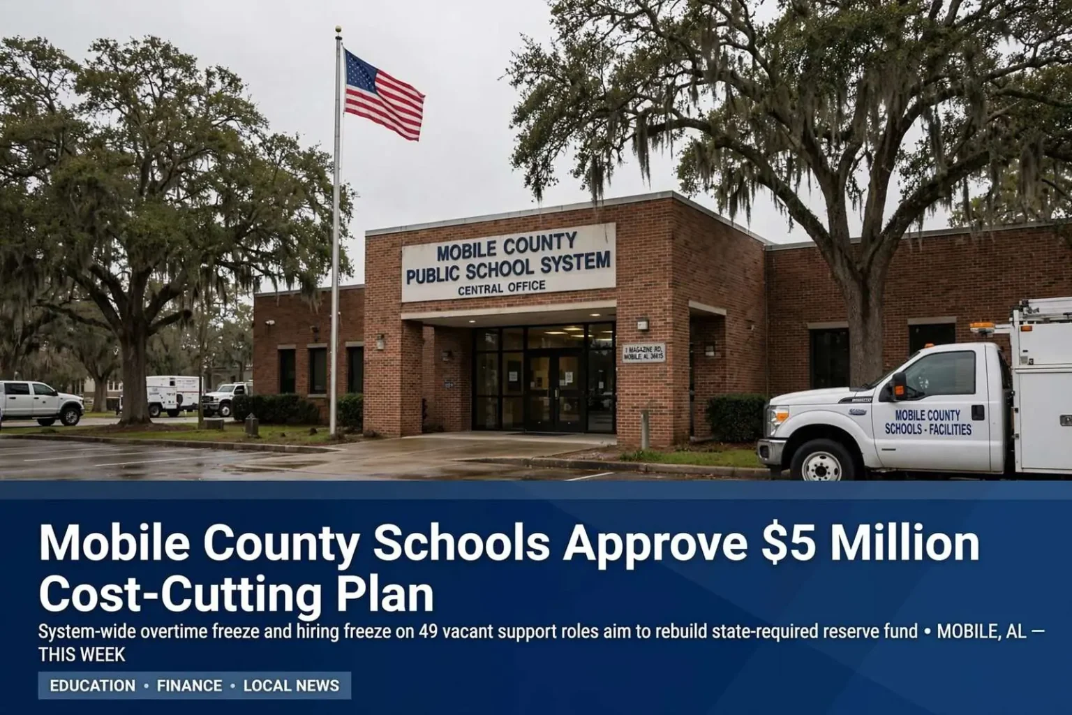 Illustration for the news story: Mobile County Schools Approve $5 Million Cost-Cutting Plan
