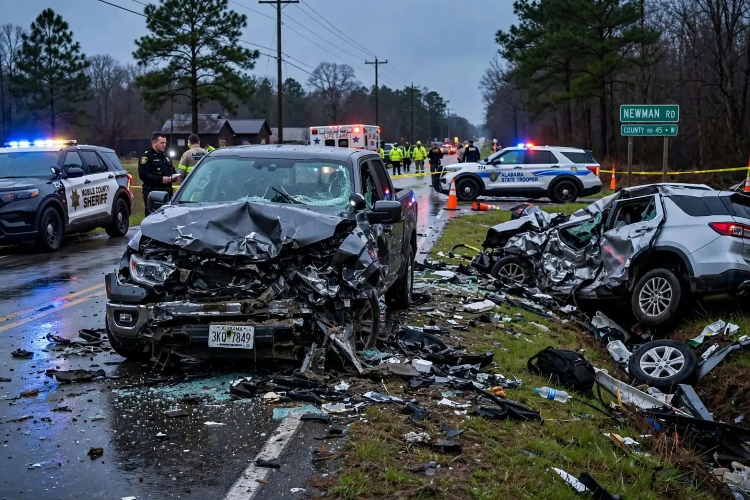 Illustration for the news story: Mobile Man Charged After DUI Crash Injures Three on Newman Road
