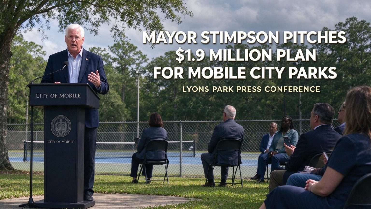 Illustration for the news story: Mayor Stimpson Pitches $1.9 Million Plan for Mobile City Parks