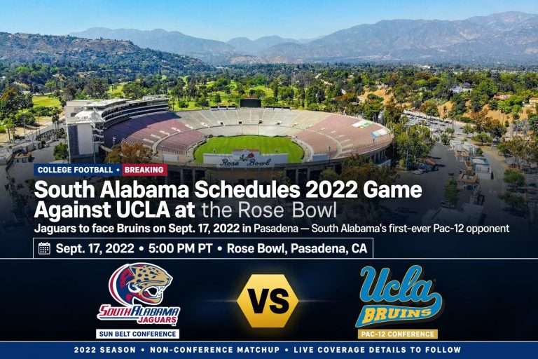 Illustration for the news story: South Alabama Schedules 2022 Game Against UCLA at the Rose Bowl