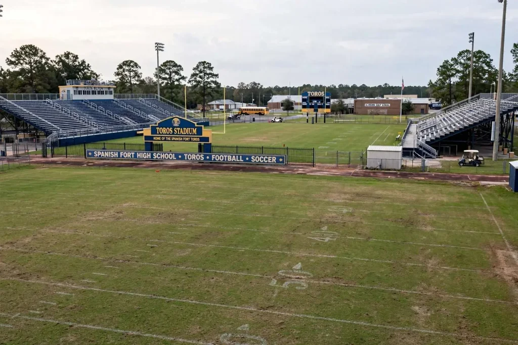 Illustration for the news story: Spanish Fort Council Rejects $769,000 Artificial Turf Project at Toros Stadium