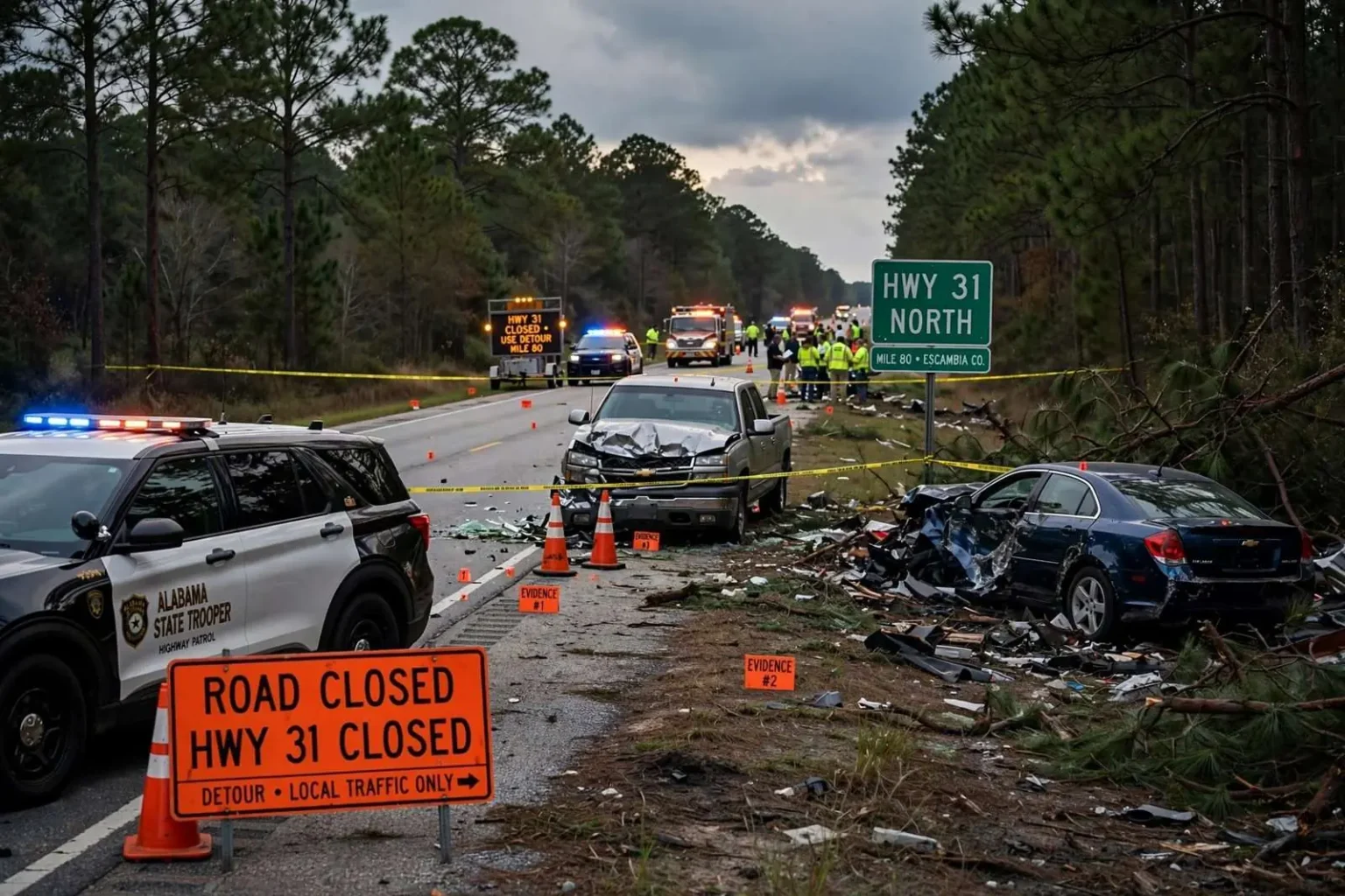 Illustration for the news story: Three Brewton Residents Killed in Highway 31 Collision North of Town