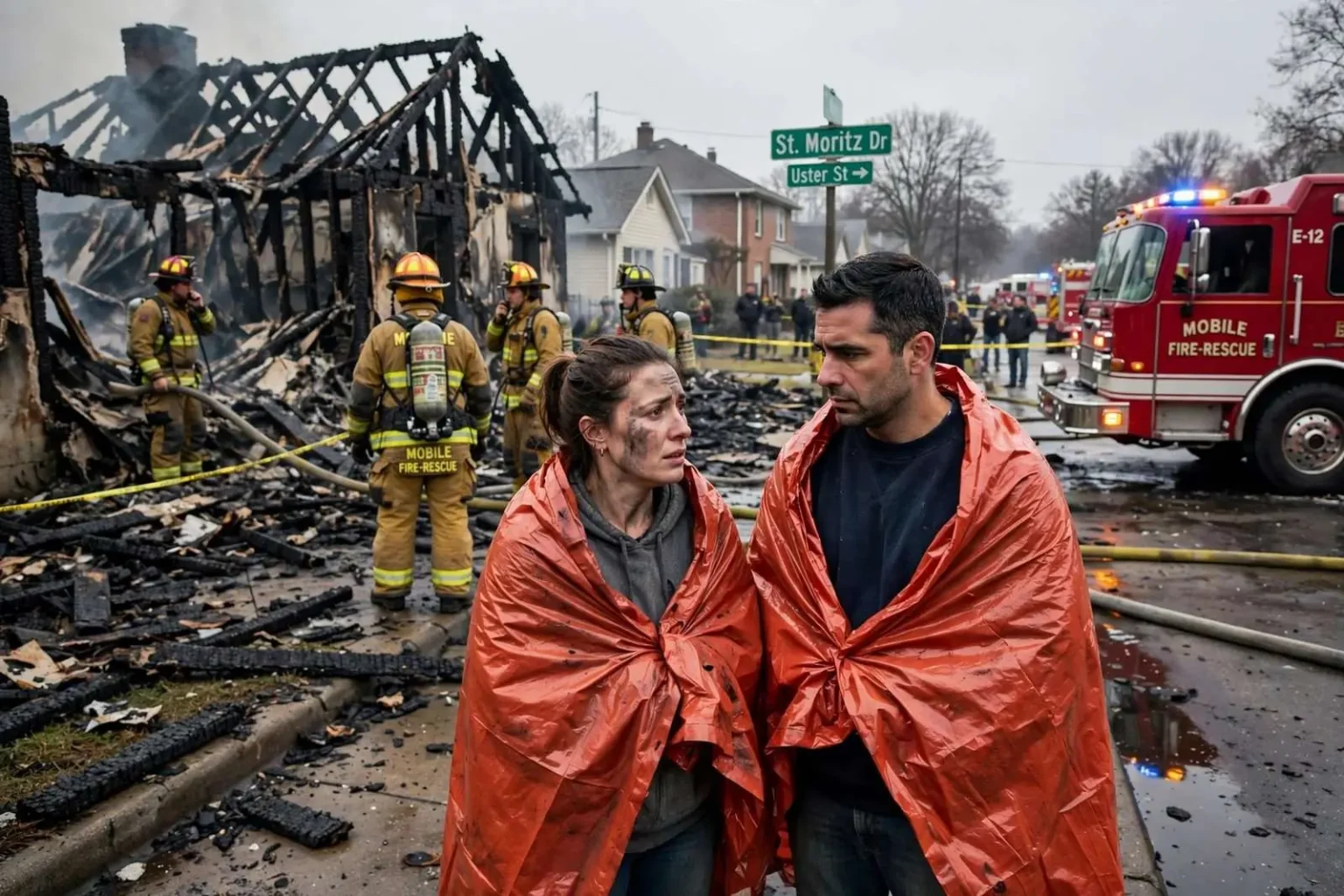 Illustration for the news story: Two Escape Total-Loss House Fire in West Mobile