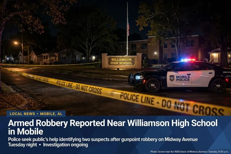 Illustration for the news story: Armed Robbery Reported Near Williamson High School in Mobile