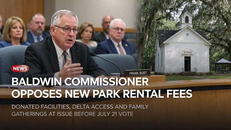 Illustration for the news story: Baldwin Commissioner Frank Burt Opposes New Park Rental Fees