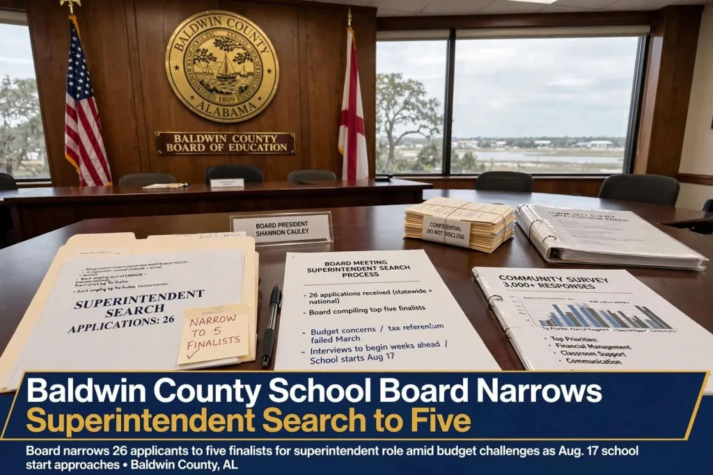 Illustration for the news story: Baldwin County School Board Narrows Superintendent Search to Five