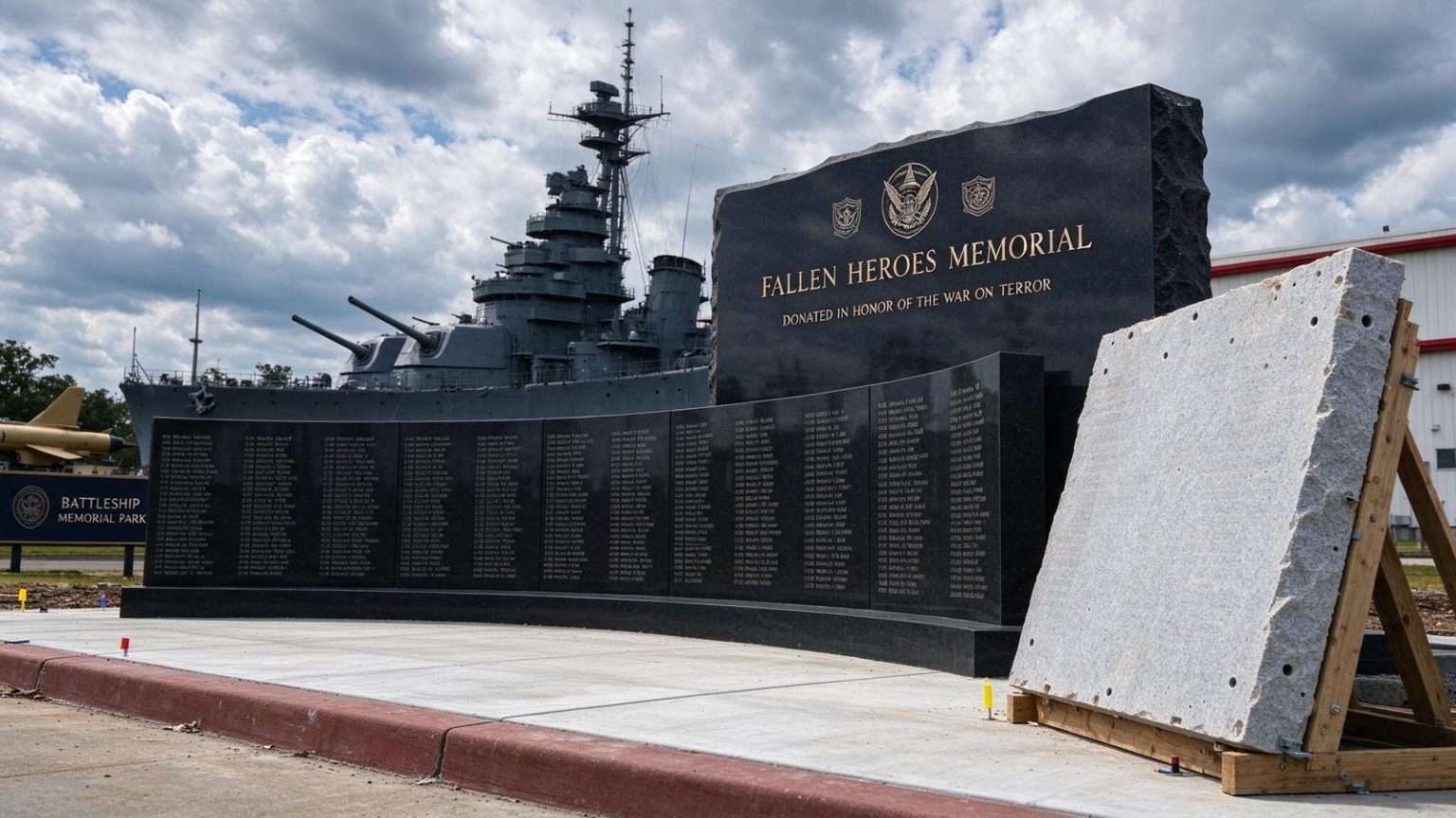 Illustration for the news story: Fallen Heroes Memorial at Battleship Park Nears Completion, Still Needs Funding