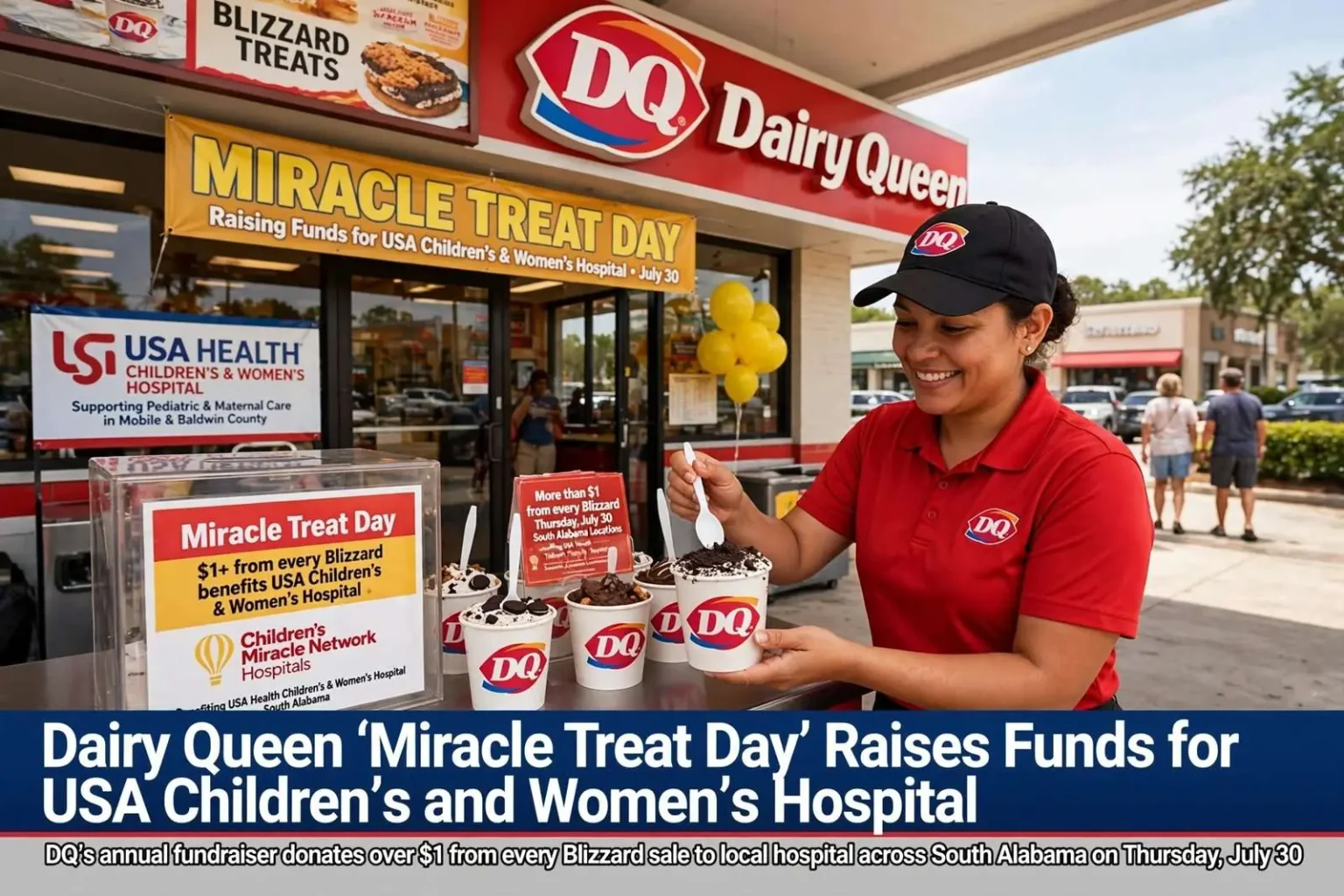 Illustration for the news story: Dairy Queen ‘Miracle Treat Day’ Raises Funds for USA Children’s and Women’s Hospital