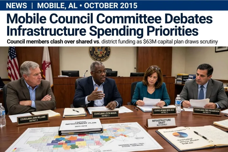 Illustration for the news story: Mobile Council Committee Debates Infrastructure Spending Priorities