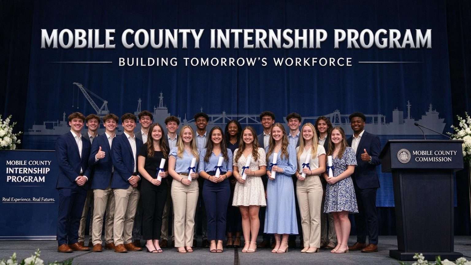 Illustration for the news story: Mobile County Internship Program Sends 55 Young Adults Into Local Workforce