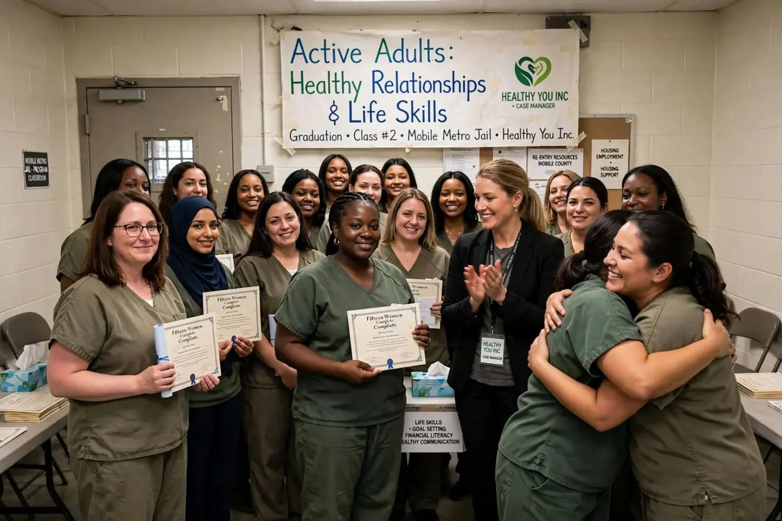 Illustration for the news story: Fifteen Women Complete Life Skills Course at Mobile Metro Jail