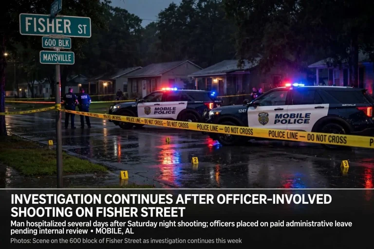 Illustration for the news story: Investigation Continues After Officer-Involved Shooting on Fisher Street