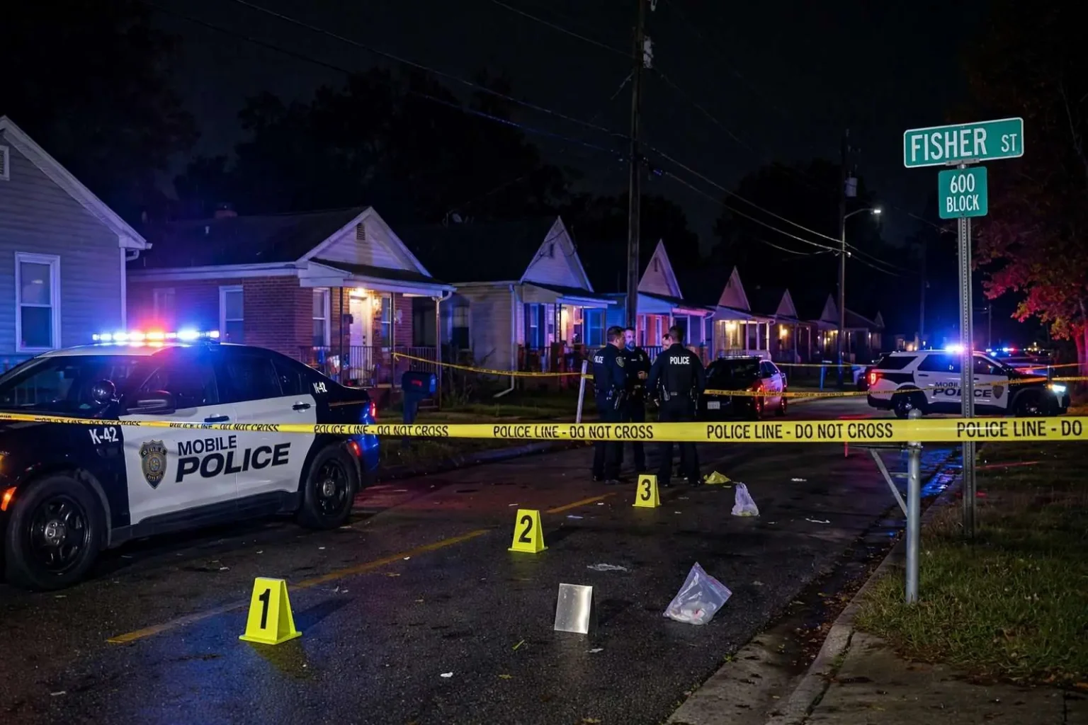 Illustration for the news story: Mobile Police Investigate Officer-Involved Shooting on Fisher Street