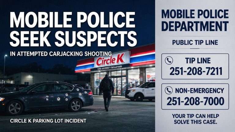 Illustration for the news story: Mobile Police Seek Suspects in Attempted Carjacking Shooting