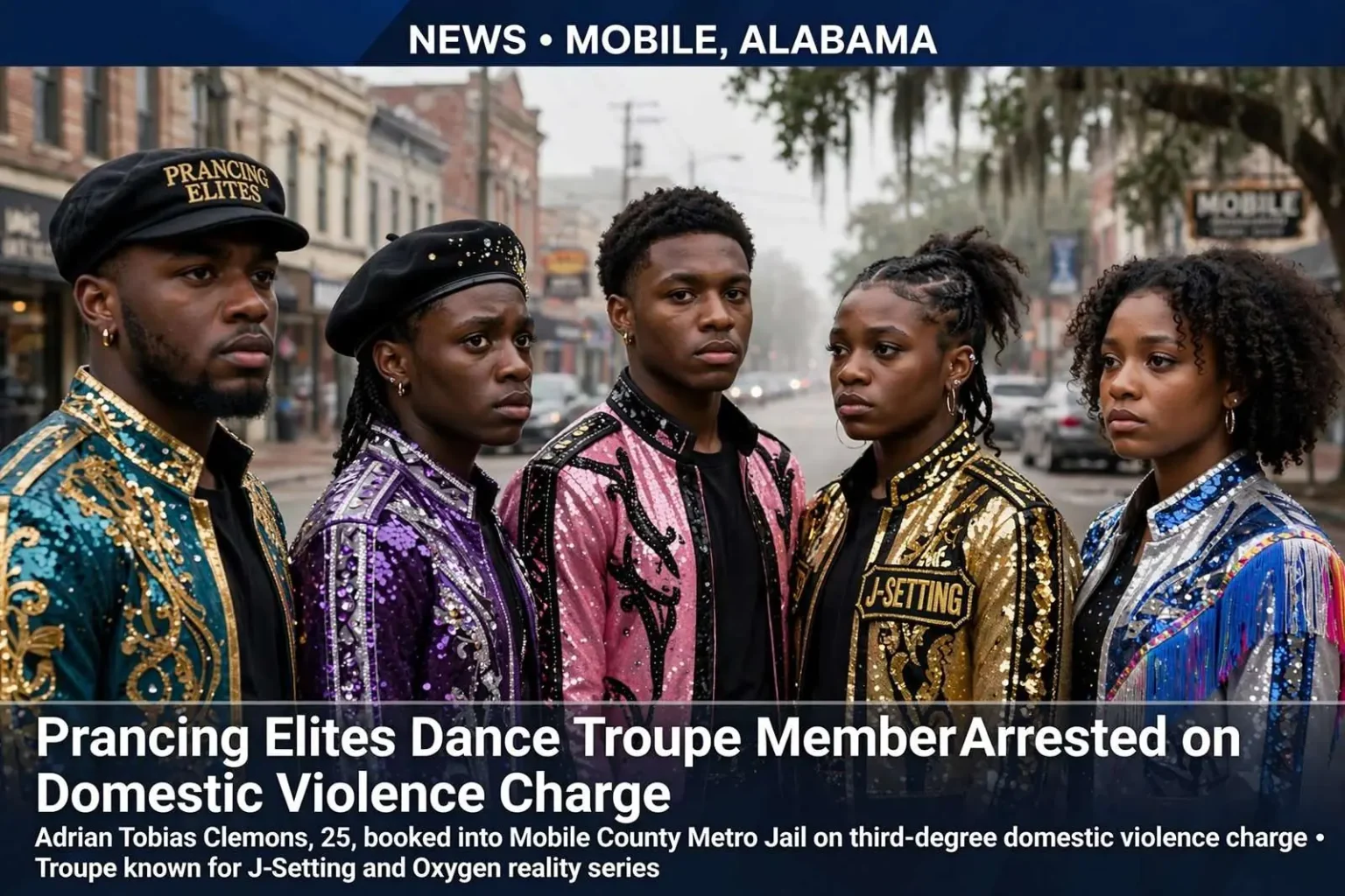 Illustration for the news story: Prancing Elites Dance Troupe Member Arrested on Domestic Violence Charge