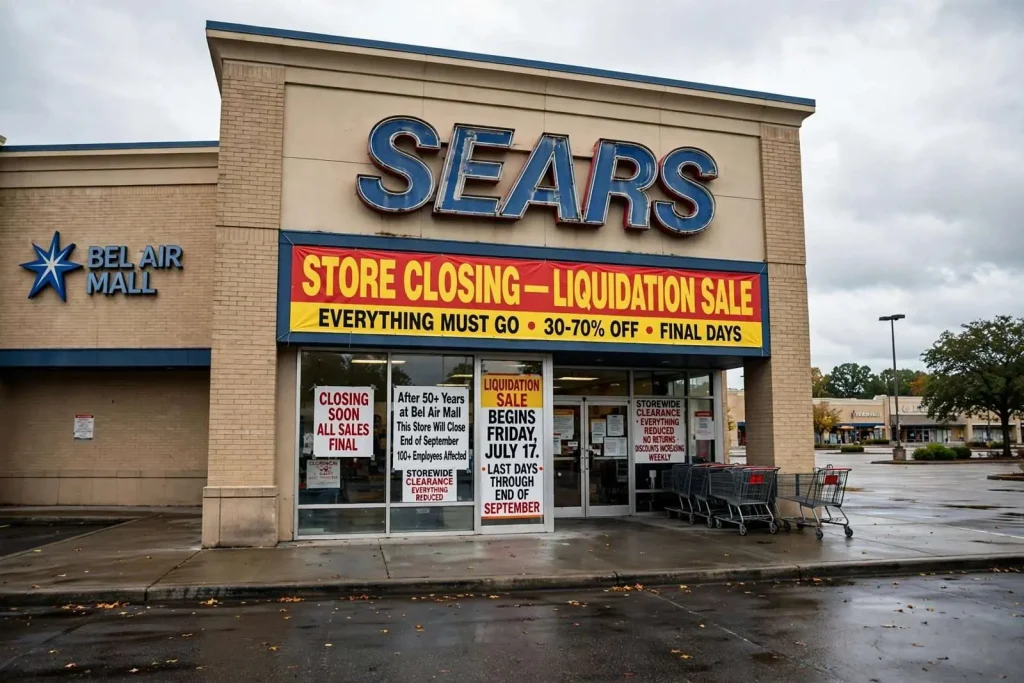 Illustration for the news story: Sears to Close Its Longstanding Bel Air Mall Store This Fall