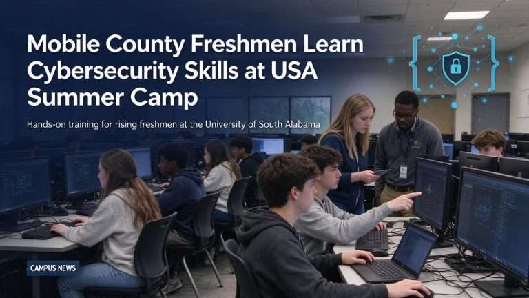 Illustration for the news story: Mobile County Freshmen Learn Cybersecurity Skills at USA Summer Camp