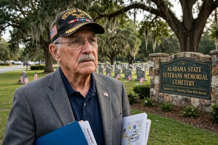 Illustration for the news story: Advocate Pushes for Better Highway Signs to Spanish Fort Veterans Cemetery