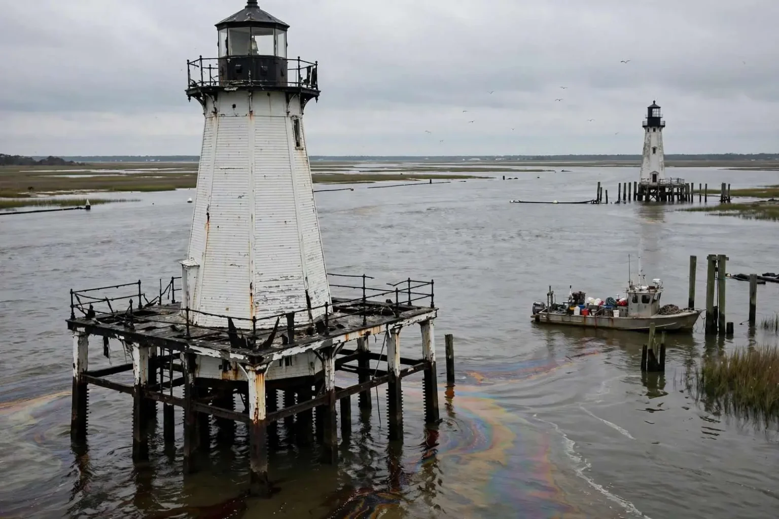 Illustration for the news story: Alabama Lighthouse Association says oil spill cost $96,500 in restoration work