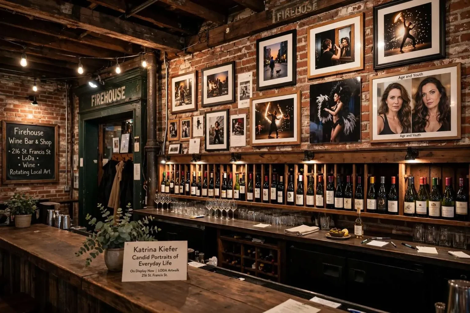 Illustration for the news story: Artist Spotlight: Katrina Kiefer’s Candid Portraits at Firehouse Wine Bar