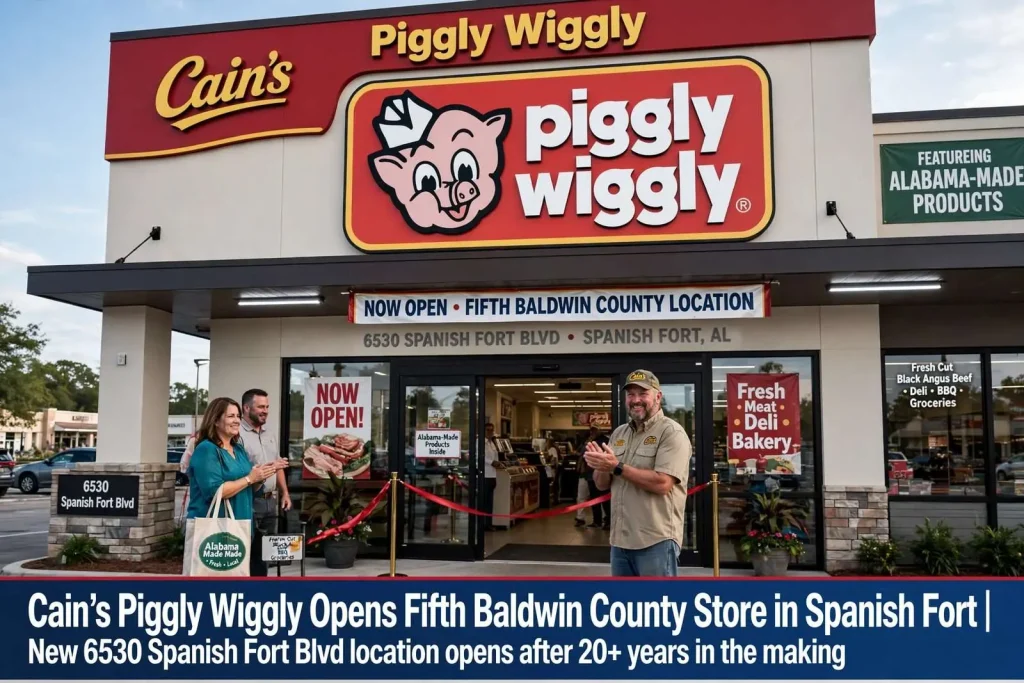 Illustration for the news story: Cain’s Piggly Wiggly Opens Fifth Baldwin County Store in Spanish Fort