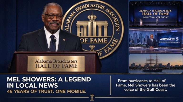Illustration for the news story: Mobile Broadcasting Legend Mel Showers Inducted Into Alabama Broadcasters Hall of Fame