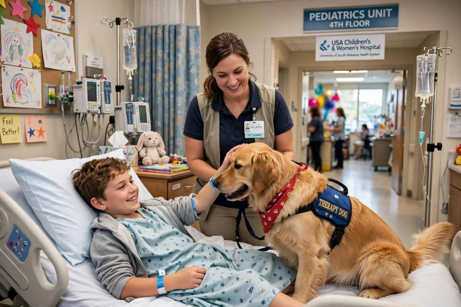 Illustration for the news story: Mobile Children’s Hospital Seeks More Volunteer Pet Therapy Teams