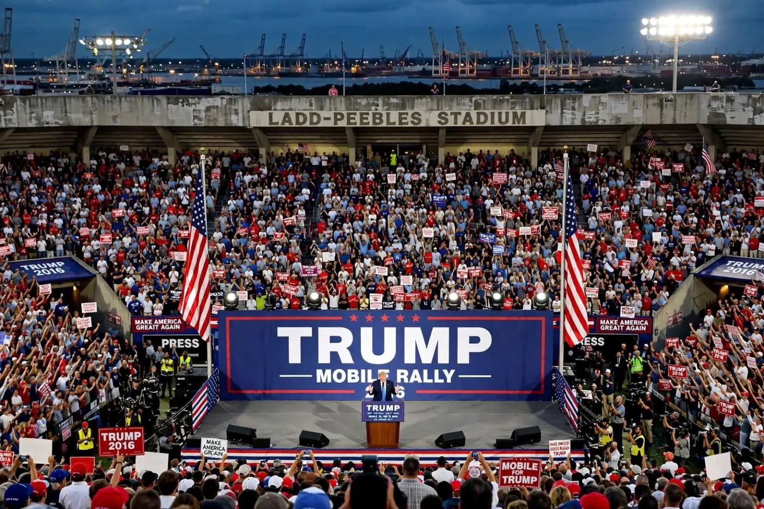 Illustration for the news story: Why Mobile Landed a Major 2016 Presidential Campaign Stop