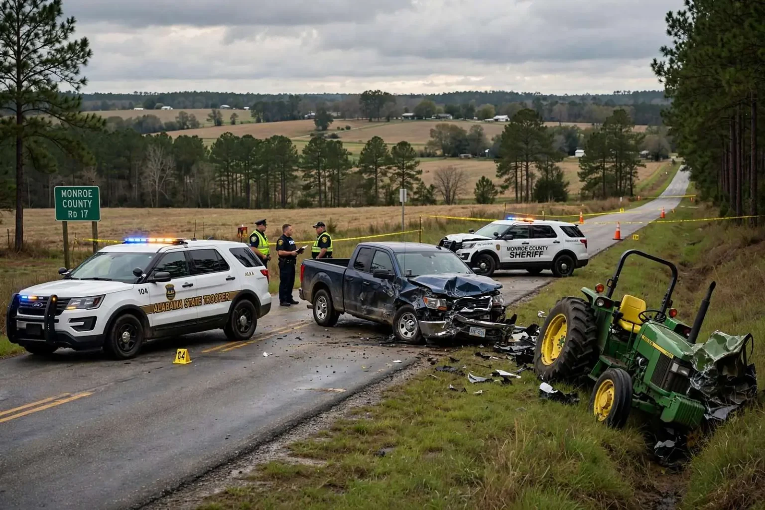 Illustration for the news story: Monroe County Man Killed After Being Thrown From Tractor in Crash