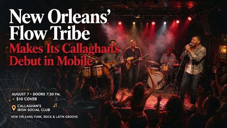 Illustration for the news story: New Orleans’ Flow Tribe Makes Its Callaghan’s Debut in Mobile